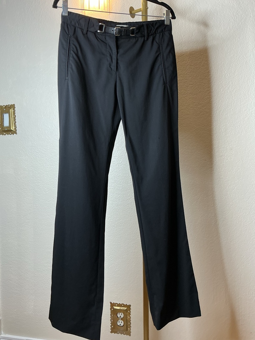 Prada Black Dress Pants with Subtle Belt Detail